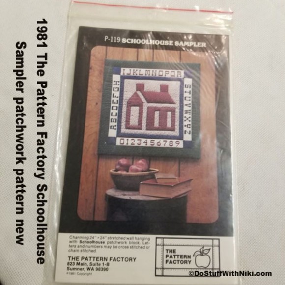 1981 The Pattern Factory Schoolhouse Sampler patchwork pattern new Pat025 - Picture 1 of 5
